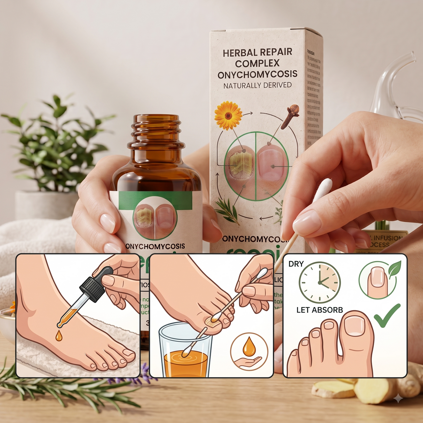 Onychomycosis Repair Bacteriostatic Liquid designed to treat fungal nail infections